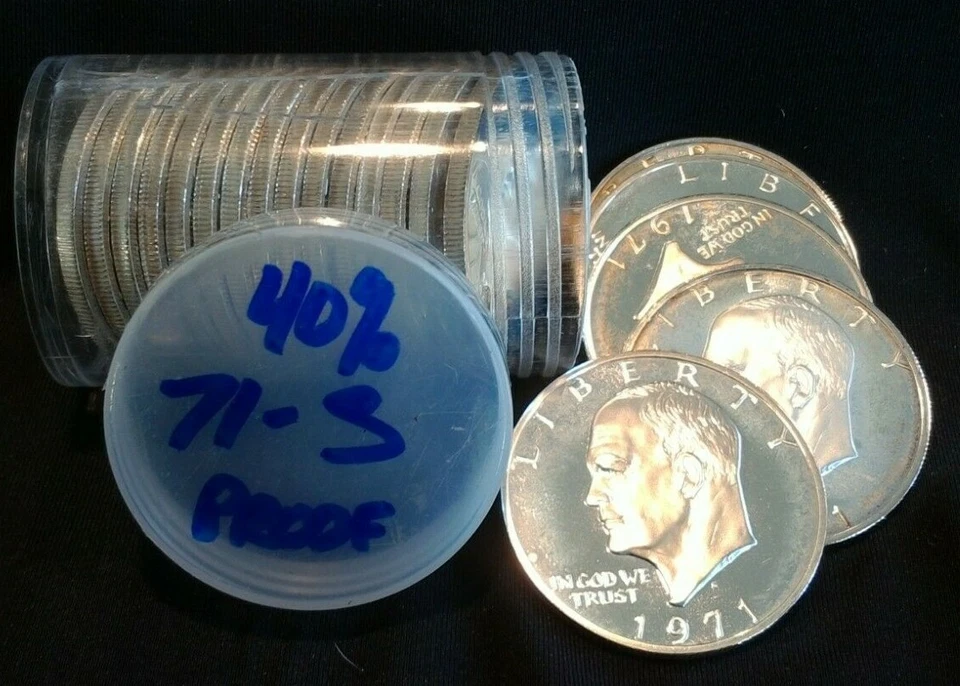 1971-S SILVER Proof ROLL of 20 EISENHOWER (IKE) DOLLARS  - Image 1 of 1