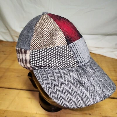 Colores Alexander Julian Sombrero Gorra M/L Correa Trasera Mezcla Lana Parche a Cuadros De Colección Foto 1 de 4