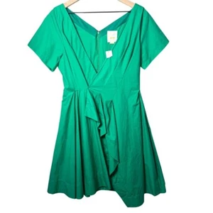 Maeve Anthropologie Pleated Dress Short Sleeve  in Green Women’s Size 10 NWT - Picture 1 of 11
