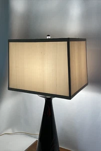 MCM Rectangle Drum Lamp Shade Table Bouillotte 13x10 50s 60s Mid Mod Beige Ivory - Picture 1 of 17