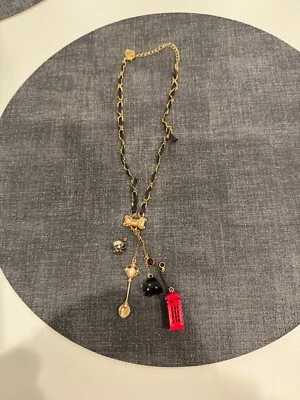 Vintage Betsey Johnson "Royal Engagement"  British Themed Multi Charm Necklace - Image 1 of 4