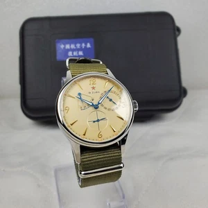 19 ZUAN 1963 AUTOMATIC MEN'S PILOT WATCH SAPPHIRE CRYSTAL POWER RESERVE - Picture 1 of 11