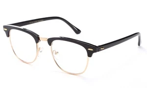 Medio marco lentes transparentes gafas unisex marco retro medio marco hombre mujer - Imagen 1 de 29