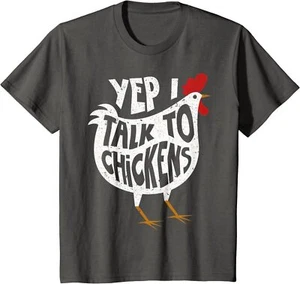 Yep I Talk To Chickens Cute Chicken Buffs Tee Gift Youth Unisex T-shirt - Picture 1 of 3