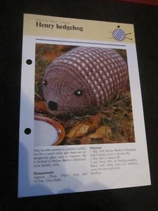 KNITTING PATTERN TOYS AND DOLL'S CLOTHES HENRY HEDGEHOG **MUST SEE ** - Picture 1 of 1