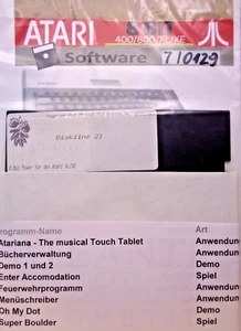 ATARI XL/XE -- ENTER ACCOMODATION, SUPER BOULDER,... (RE-VERLAG - DISKLINE 21) - Picture 1 of 2
