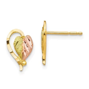 Aretes con poste de oro negro colinas oro tricolor 10k L-12 mm, W-7 mm - Imagen 1 de 4