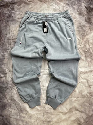 Mens Puma BMW MOTORSPORT ESS+ PANTS FLEECE Joggers Light Blue in L Large RRP £65 - Image 1 of 4