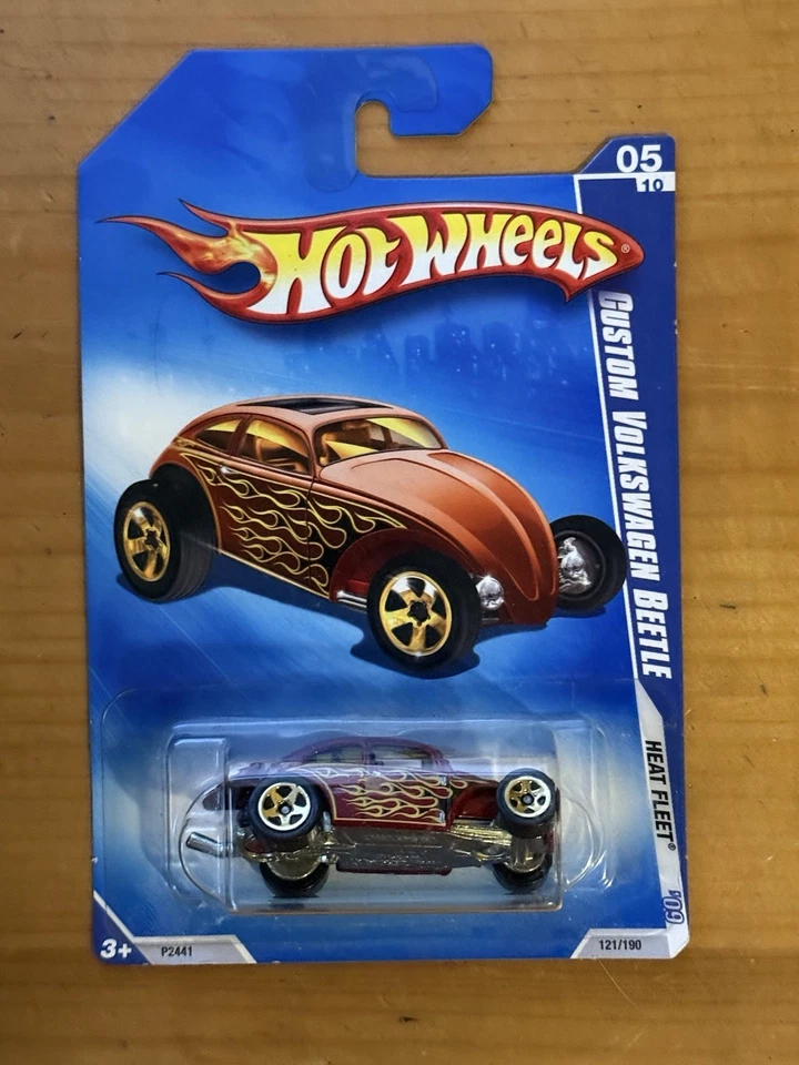 2009 Hot Wheels #121 Heat Fleet 5/10 CUSTOM VOLKSWAGEN BEETLE Maroon Variant 5Sp - Image 1 of 1