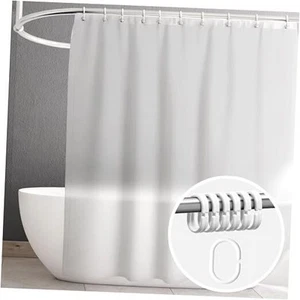 Waterproof Shower Curtain Liner with 12 Curtain Hooks, 54"W x 72"L (Pack of 1) - Picture 1 of 7