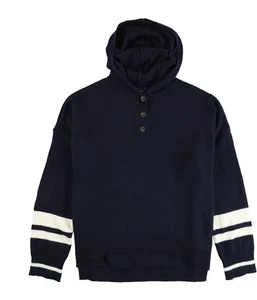 American Eagle Womens 3-Button Hooded Pullover Sweater, bluewhite, XS - Picture 1 of 2