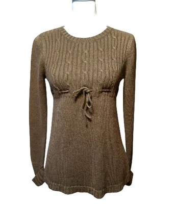 Suéter Babydoll Tejido con Cable Marrón Chocolate Bella Swan Gilmore Niñas Defecto Y2K Foto 1 de 4