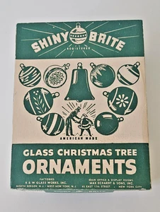 Adornos de árbol de Navidad de vidrio Brite brillante vintage rojo con caja original 12 piezas - Imagen 1 de 8