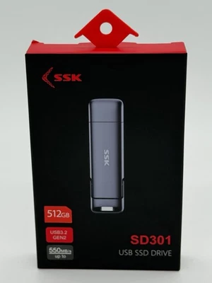 SSK 512GB Dual USB C Flash Drive,2-In-1 Type C+ USB a 3.2 Gen2 SSD Drive - (New) - Image 1 of 2