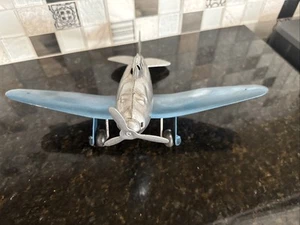 Antique Silver/blue  Airplane Pressed Steel Toy 13” Wing Span - Picture 1 of 5