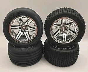 Fits Traxxas Rustler 2wd BL-2s Alias Tires on RXT 2.8 Chrome Wheels 12mm Hex - Picture 1 of 3