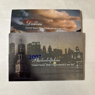 2007 US Mint Uncirculated P & D Coin Set ~ 28 BU Coins - No Box - Image 1 of 2