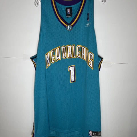 Vintage NWT Reebok Baron Davis New Orleans Hornets #1 NBA Jersey Size 4XL Cover