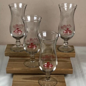 Disney Premier Cruise Lines Oceanic Star Ship Hurricane Glasses Lot 4 Vintage - Picture 1 of 7
