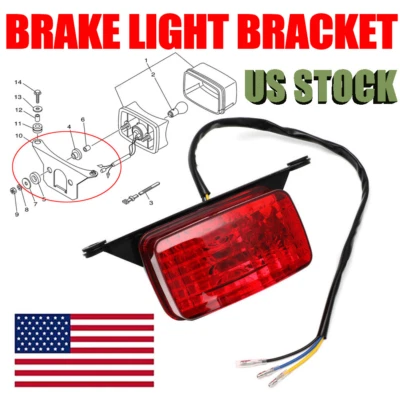 For Yamaha Banshee Warrior Blaster Rear Taillight Brake Light Lens & Bracket US - Image 1 of 4