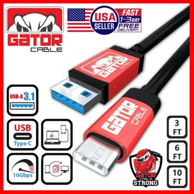 USB-C To USB-A 3.1 Phone Fast Charger Cable Data Sync Type C Cord Universal - Image 1 of 4