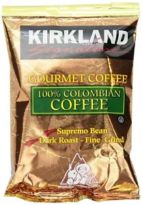 Gourmet Kaffee, 100% kolumbianische Supremo Bohne, dunkle Röstung, fein gemahlen, 42er Pack - Bild 1 von 2