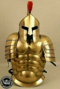 Muscle Jacket & Armor Spartan Helmet Brass Halloween Medieval Costume handmade - Picture 1 of 2