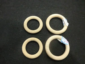2 ANELLI ANELLO CERCHIO IN LEGNO GREZZO DECORABILE FAI DA TE LAVORETTI TENDE - Picture 1 of 3