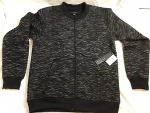 NUEVA Chaqueta Truth Substance Common Sense Para Hombre Cremallera Completa Negra Gris Con Etiquetas Med - Imagen 1 de 7