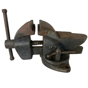 Cast Iron Vise 4" Steel Jaw MV #4 Anvil Back Swivel 6" Throat Bench Top - Picture 1 of 11