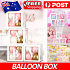 4pcs/set Balloon Baby Box Cube Clear Boxes Birthday Baby Shower Party Gift Au