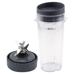 16 oz Cup with Lid and Extractor Blade 303KKU 307KKU for Nutri Ninja BL660 BL740 - Picture 1 of 6