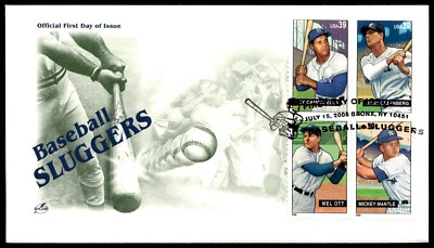 2006 Baseball Sluggers Stamp Block FDC ArtCraft Cachet - Image 1 of 2
