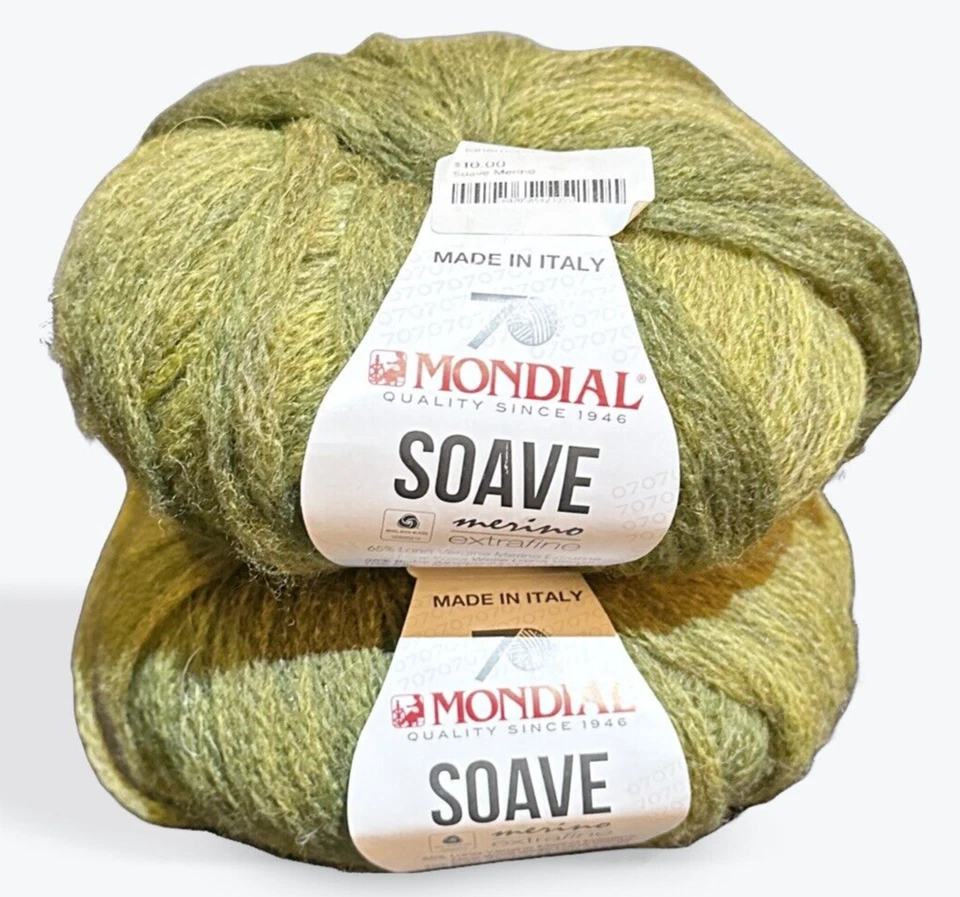 Mondial Soave Merino Extra Fino 2 madejas de verde Foto 1 de 3