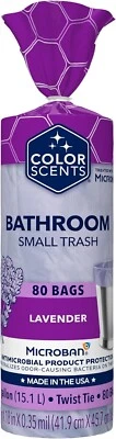 Color Scents Small Trash Bags - 4 Gallon, 80 Bags (1 Pack of 80 Count), Twist Ti