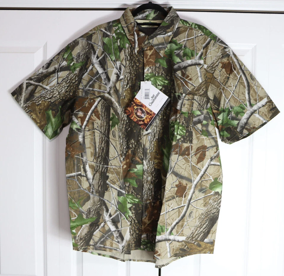 Bob Allen 141K Mens Short Sleeve XL Hardwood Green Camo Button Down 14089 - Image 1 of 4
