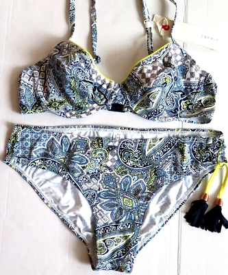ESPRIT Bikini Set Gr. 38 / 75 Cup B Unwattiertes Bügel-BH mit Slip - Bild 1 von 4