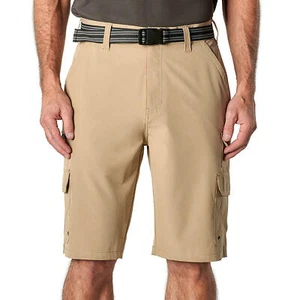 Iron Clothing Belted Hybrid Microfiber Cargo Short TAN Mens Sz 32-38 NWT - Picture 1 of 5