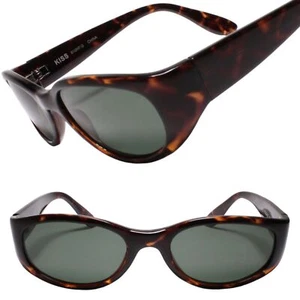 Klassische echte Vintage rechteckige Hipster-Look dickes Gestell Schildpatt Sonnenbrille - Bild 1 von 3