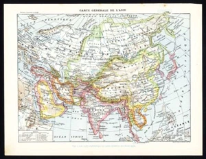 Mapa antiguo de Asia de Larousse (1897) - Imagen 1 de 1