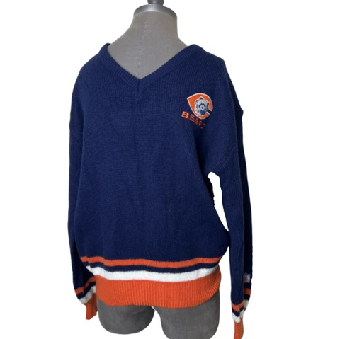 Starter Chicago Bears Sweater Team NFL Football Mens Vintage 80's V Neck Size L Cover