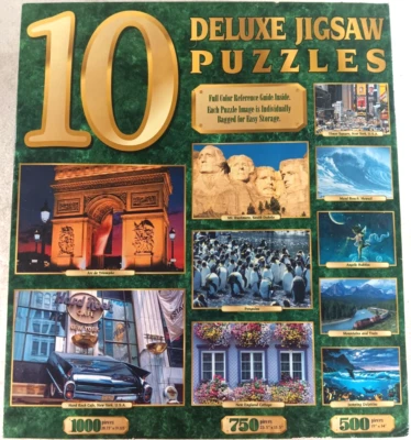 SURE-LOX NEW Set of 9 Deluxe Jigsaw Puzzles Pieces Originally 10 and one is gone - Image 1 of 3