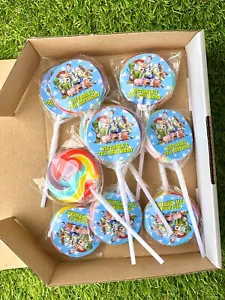 10 x Toy Story Round Lollipop Personalised Party Favour Birthday Gift - Picture 1 of 1