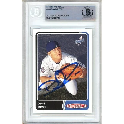 David Ross Signed 2003 Topps Total #693 Card AUTO Beckett Slabbed LA Dodgers - Image 1 of 4