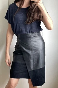 HM Leather Suede Skirt Midi Wrap Size 10 12 Soft - Picture 1 of 14