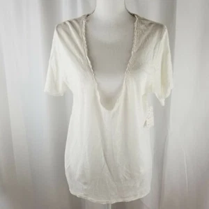 Free People NWT $58 Over-sized Top White Size Large EUC - Picture 1 of 4