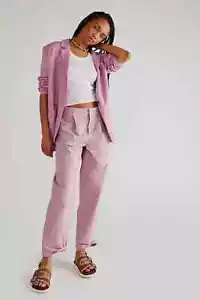 Free People Luca High Rise Barrel Pants in Lavender US 10 UK 14 RRP £68 - Picture 1 of 1
