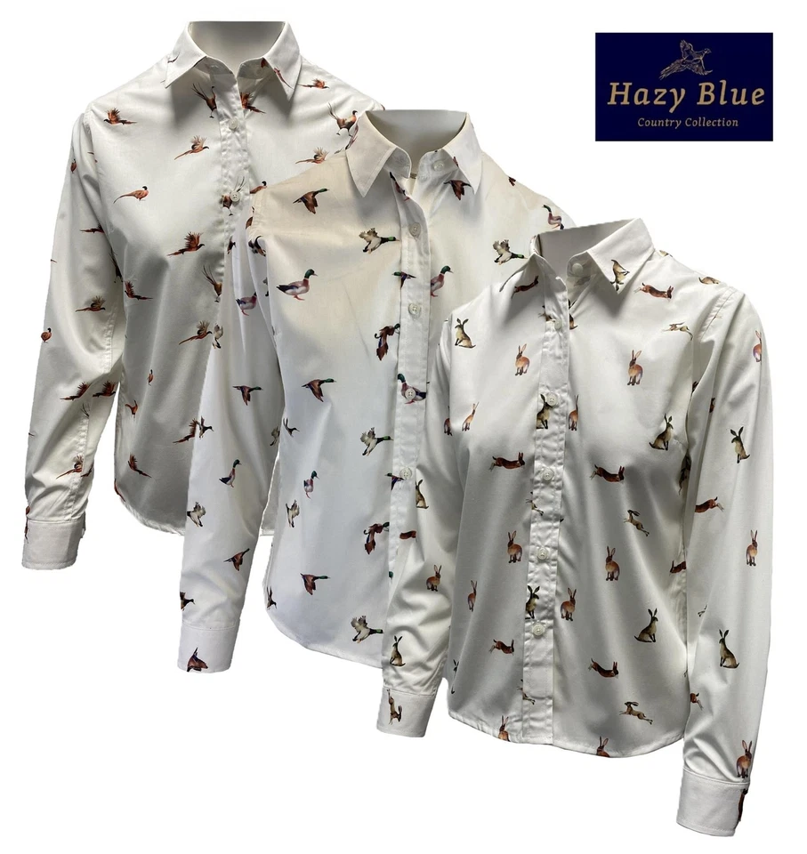 Ladies Country Patterned Shirt Duck Hare Pheasant Women's Long Sleeve  - Image 1 of 1