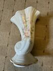 Beaufort China Bud Vase Horned Shell Style With Floral Pattern Ex Cond