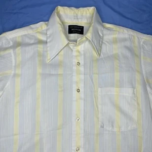 Vintage JC Penny Shirt MW No Iron Herren 15,5 Kurzarm Schmetterlingskragen 70’s - Bild 1 von 10
